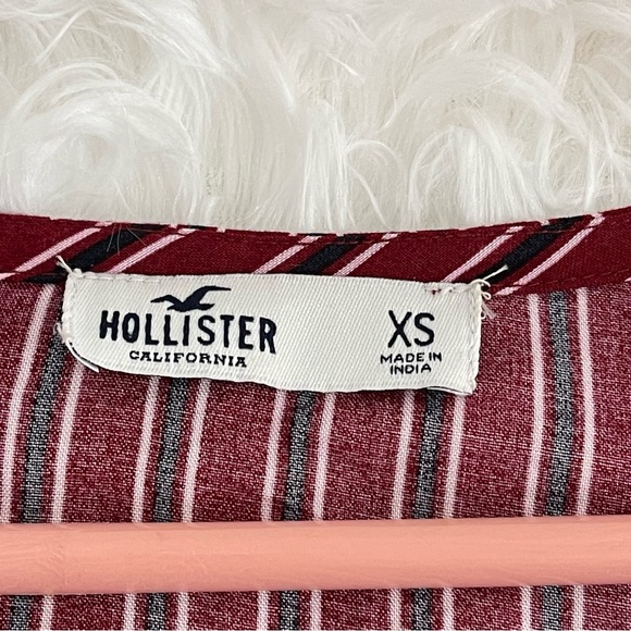 Hollister pants jumper burgundy with black and white stripes size XS - Picture 5 of 5